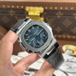Patek Philippe Nautilus 5712 Copies Watches Blue Dial Leather Strap PPF Factory Version 3 40mm - Image 2