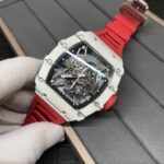 Richard Mille RM 35-01 Replica Rafael Nadal White Carbon Case Red Strap Watch | Swiss Movement, Skeleton Dial - Image 5