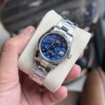 Rolex DateJust Replica Women s Watch 11 Blue Leaf Dial 31mm - Image 3