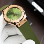 Hublot Best Replica Watch Classic Fusion King Gold Green Dial Movement SW300 Swiss Made 42mm - Image 3