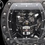 Best Richard Mille RM 052 Replica Black Carbon Fiber Case Watch ?C Men’s Luxury Watch With Skeleton Skull Dial