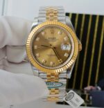 Rolex DateJust Copies Watches Yellow Champagne Dial Moissanite Diamonds Clean Factory 41mm - Image 4
