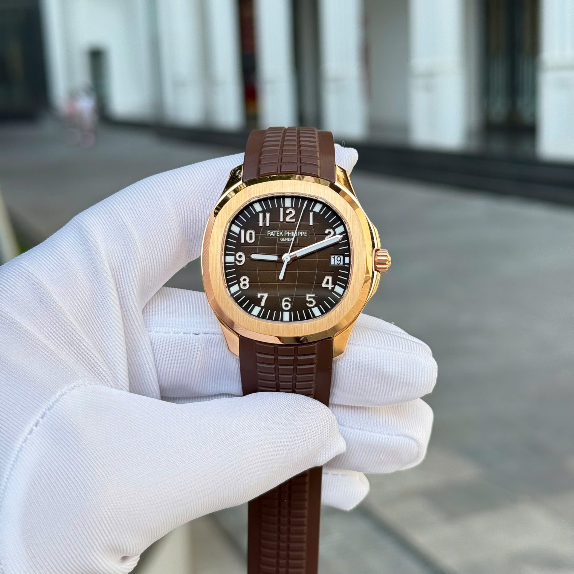 827DE961-A2DD-CDF6-C0F5-B5C1BB06E82C.jpg Patek Philippe Aquanaut 5167 Rose Gold Fake Watches Brown Dial Rubber Strap Custom BBF Factory 40mm - Image 1