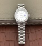 Replica Rolex DateJust 28mm Diamonds Bezel White Dial Diamonds Rome Markers Bracelet A2236 - Image 8