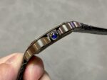 Fake Cartier watch Santos large model mechanical movement Black ADLC Steel Skeleton Dial WHSA0009 TWF(1:1 replica) - Image 5