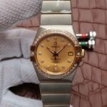 Replica Omega V6 Constellation 123.20.35 Diamonds Bezel YG Dial