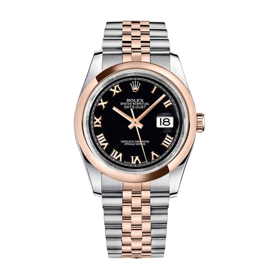 837A36D3-AFAA-8E17-C00C-1D1BA9173D75.jpg Rolex Datejust 116201 Roman Numeral Black Dial Replica - Image 1