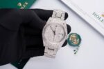 Rolex DateJust Rep 11 Watch Full Diamond Moissanite White 41mm - Image 4