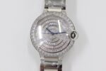 Cartier Blue Balloon Square Diamonds Full Sky Watch-White-Steel Strap-42mm(1:1 replica) - Image 2