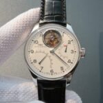 Replica IWC TF Portuguese Tourbillon IW5046 White Dial Leather Strap