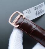 Replica Cartier Tourbillon RG Diamonds Dial Bezel Leather Strap - Image 7