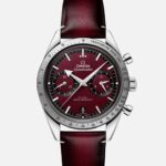 Speedmaster ’57 Co-Axial Master Chronometer 40.5mm Burgundy Dial On Strap(1:1 replica)
