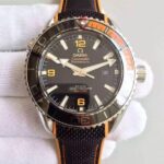 Replica Omega OMF Planet Ocean 42mm Black/Orange Bezel Black Dial Nylon Strap A8900
