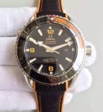 Replica Omega OMF Planet Ocean 42mm Black/Orange Bezel Black Dial Nylon Strap A8900