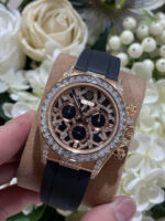 Rolex Daytona 116588TBR Giraffeb Chestnut Brown Dial Gold Wrapped   Moissanite Diamonds 40mm - Image 4