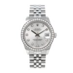 Rolex Datejust 178384-0017 White Gold Black   Diamond Dial Replica