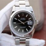 Replica Rolex DateJust 41mm 126334 Noob Fluted Bezel Black Dial Stick Markers Bracelet A3235