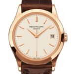 Patek Philippe Calatrava Opaline Dial 18kt Rose Gold Brown Leather Men’s Watch 5296R-010(1:1 replica)