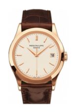 Patek Philippe Calatrava Opaline Dial 18kt Rose Gold Brown Leather Men’s Watch 5296R-010(1:1 replica)