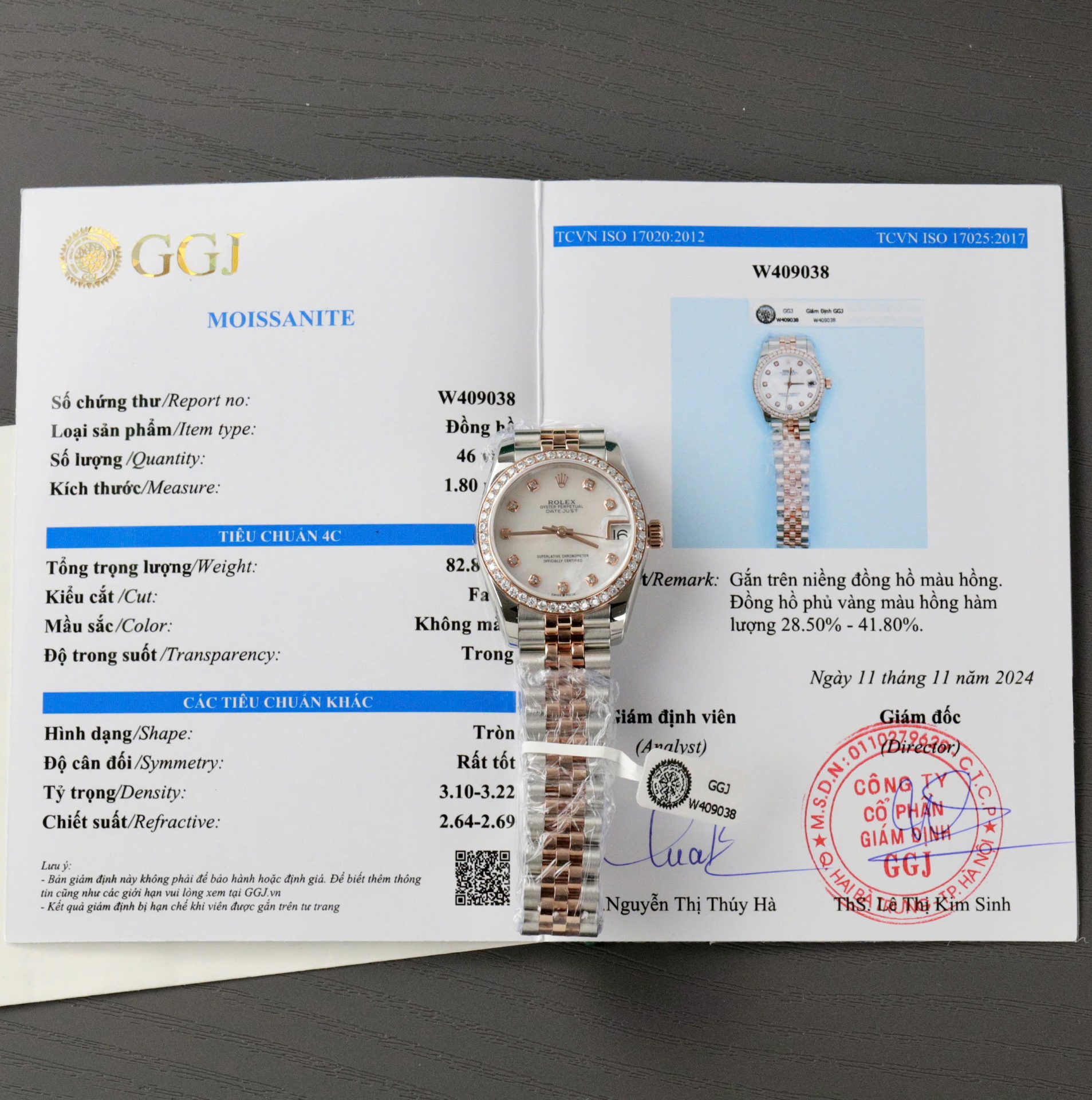 88A3EDDA-B37A-A409-B595-7D8B52AB496F.jpg Rolex DateJust Replica 11 Watch Dial Mother Of Pearl Custom Moissanite Diamonds 31mm - Image 1