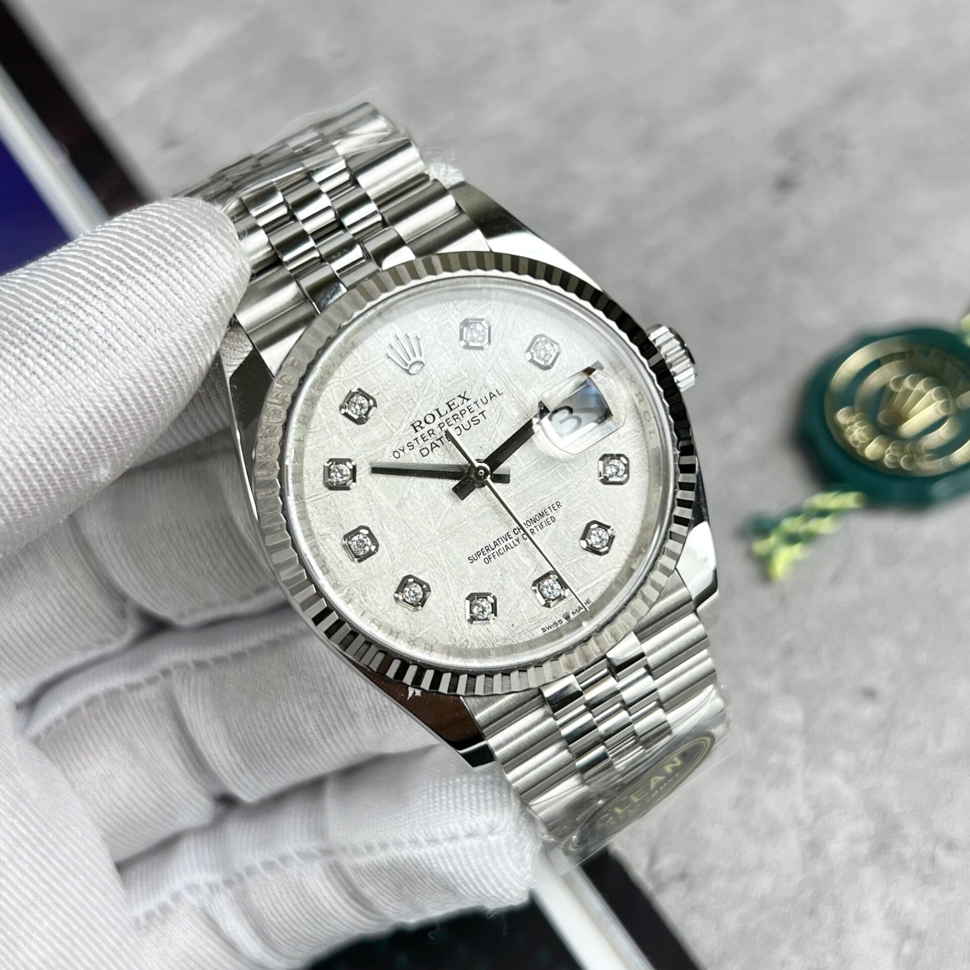 88B49860-46F2-0C15-ADFB-9537C843A490.jpg Rolex DateJust Replica 11 Watch Meteorite Dial Clean Factory 41mm - Image 1