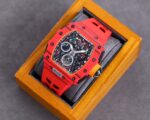 Best Richard Mille RM 50-03 Mclaren Replica Red Strap Watch For Men ?C Red Carbon Skeleton Dial with Swiss Movement