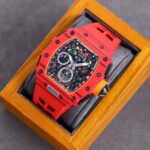 Best Richard Mille RM 50-03 Mclaren Replica Red Strap Watch For Men ?C Red Carbon Skeleton Dial with Swiss Movement