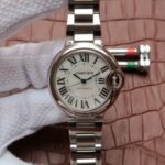 Replica Cartier Ballon Bleu 33mm SS White MOP Dial SS Bracelet