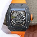 Replica Richard Mille RM035-02 Rafael Nadal FC Titanium Case KVF Skeleton Dial Orange Rubber Strap MIYOTA8215