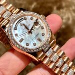 Rolex Best Replica Watch Day-Date Dial Mother Of Pearl Custom Gold Wrapped GMF 40mm - Image 5