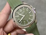 Fake Patek Philippe Replica Watch Aquanaut Jumbo White Gold Khaki Green Dial 5168G-010 3KF(1:1 replica) - Image 7