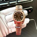 Rolex Day-Date Dial Chocolate Copies Watch 18K Gold Wrapped Weight 186Gram QF 40mm - Image 2