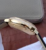 Replica Cartier Ballon Bleu De Cartier Chrono YG White Dial Diamonds Bezel A8101 - Image 5