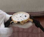 Replica IWC Vintage IW544803 White Dial YG Black Leather Strap - Image 4