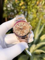 Rolex Replica 1:1 Watch Daytona Gold Wrapped Moissanite Diamond 40mm - Image 2