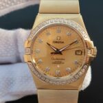 Replica Omega V6 Constellation YG Dial Diamonds Bezel   Markers YG Bracelet A2500