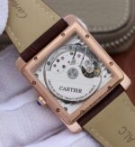 Replica Cartier Tank MC RG White Dial RG Mark Brown Leather Strap - Image 6