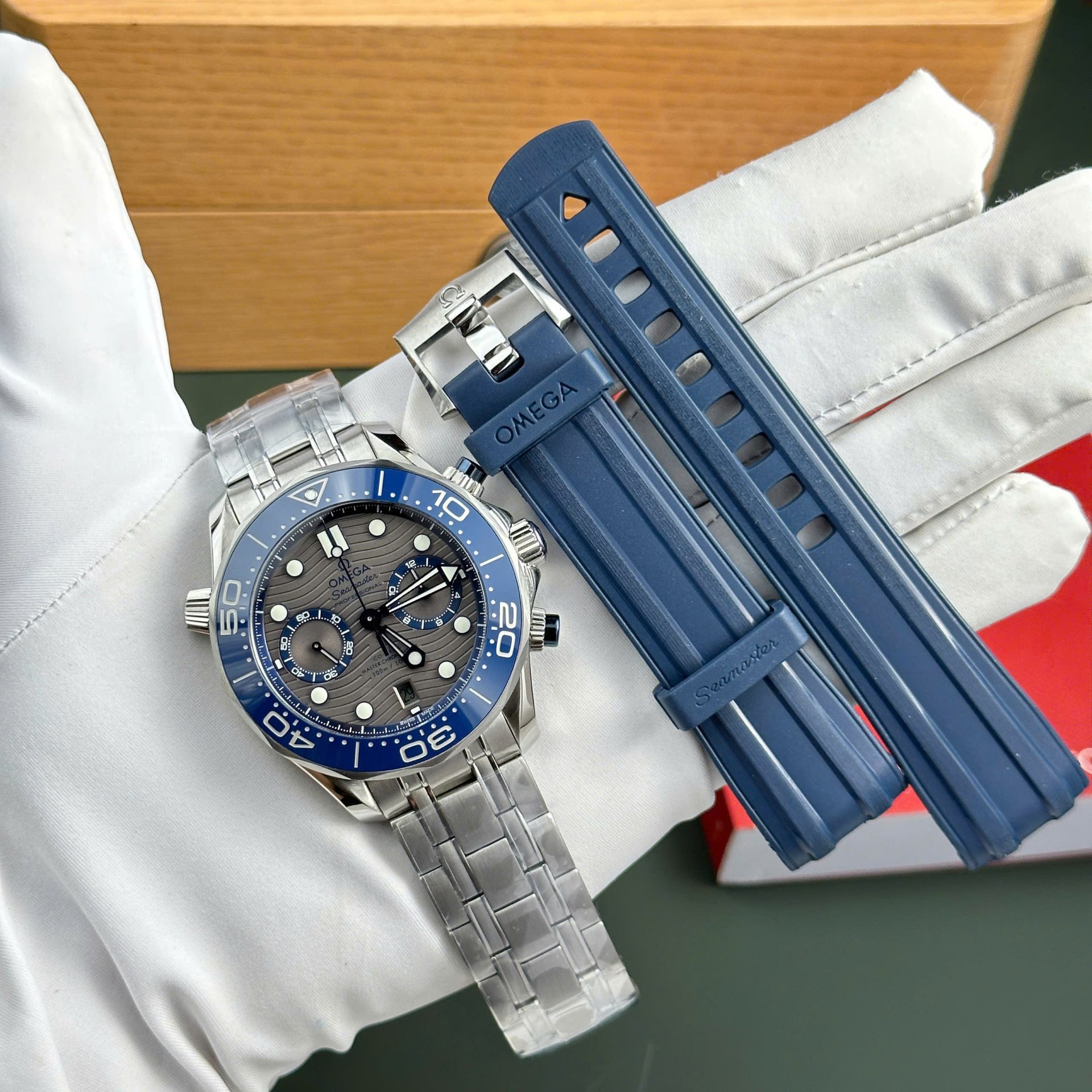904E489C-70AB-FE8B-1AB0-37B9E215A019.jpg Omega Seamaster Diver 300M Chronograph Replica Watches Dial Gray N1 Factory 44mm - Image 1