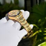 Rolex Daytona Rainbow Replica Watch 18K Gold Wrapped Customs Moissanite   Gemstones 40mm - Image 7