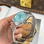 Rolex Land-Dweller 127336 Ice Blue   Honeycomb Motif Dial Best Fake Watches 40mm - Image 4