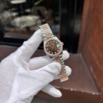 Rolex DateJust Women s Replica Watch Chocolate Dial Diamond Bezel EW Factory 31mm - Image 4