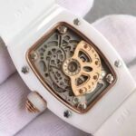 Replica Richard Mille RM 007-01 Lady SS Diamonds Red Dial RG White Rubber Strap 6T51 - Image 5