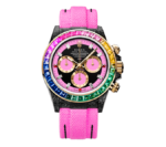 ROLEX Diw Daytona carbon rainbow pink 40mm carbon(1:1 replica)