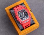 Best Richard Mille RM 50-03 Mclaren Replica Red Strap Watch For Men ?C Red Carbon Skeleton Dial with Swiss Movement - Image 3