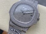 Fake Diamond Watch Patek Philippe Replica 5719/1G-001 Nautilus 40mm White Gold Diamond Pave White Gold Diamond Set Automatic AMG(1:1 replica) - Image 7