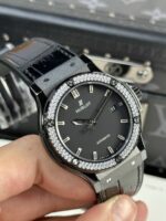 Hublot Classic Fusion Ceramic Replica Watch With Stone Swarovski Refined 42mm - Image 4