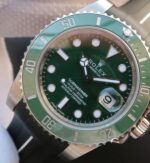 Replica Rolex Submariner 116610 LV Green Ceramic Noob V7 Black Rubber Strap A3135 - Image 2