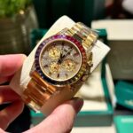 Rolex Daytona 116598RBOW Refined Moissanite   Synthentic Gemstone 18K Gold Wrapped 40mm - Image 4