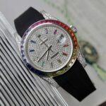 Rolex DateJust Rainbow Fake Watch Rubber Strap 41mm - Image 4