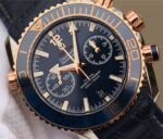 Replica Omega OMF Planet Ocean Master Chronometer SS/RG Blue Bezel Blue Dial Leather Strap A9901 - Image 3